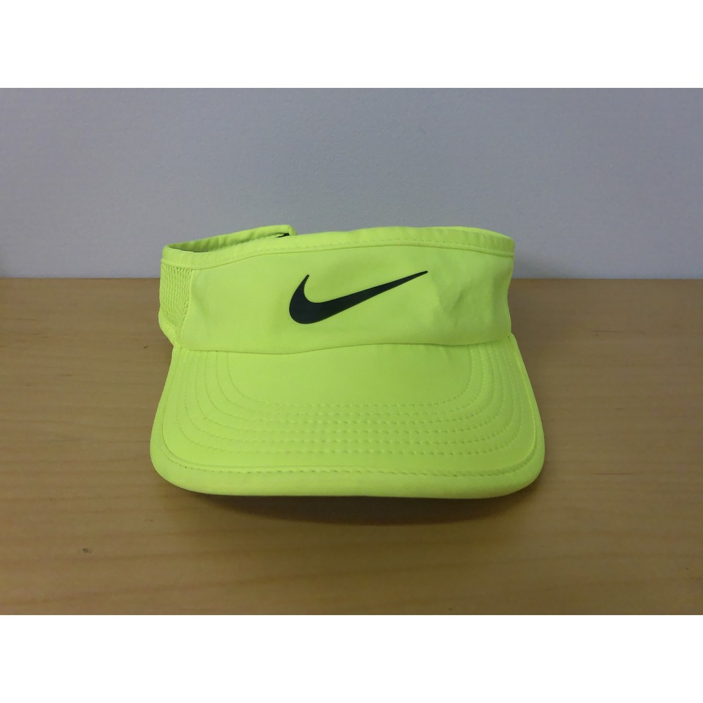 Nike Featherlight Dri-FIT Visor Neon Yellow Volt Tennis Running Adjustable Hat
